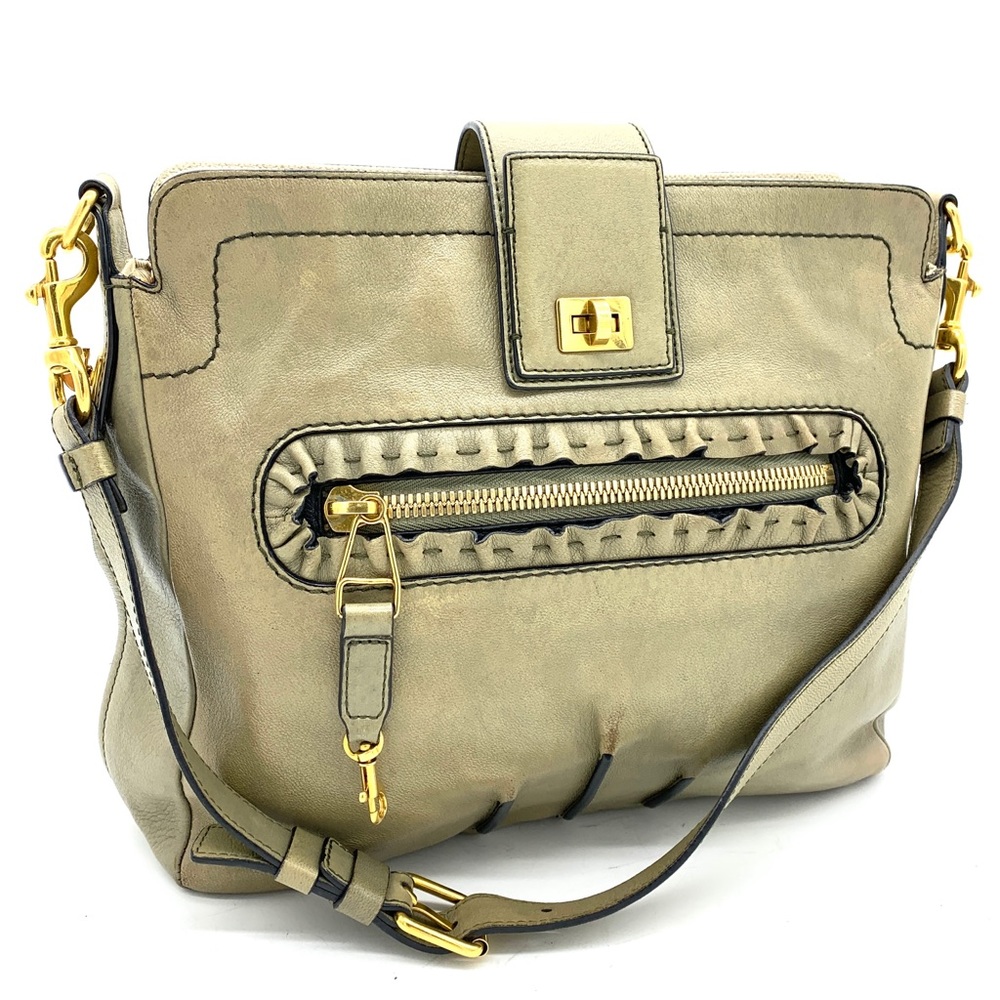Chloe Margaret Gray Leather Shoulder Bag
